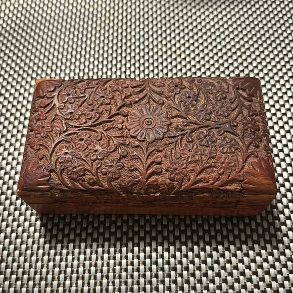Source Unknown Other - Indian Hand Carved Vintage Wooden Box